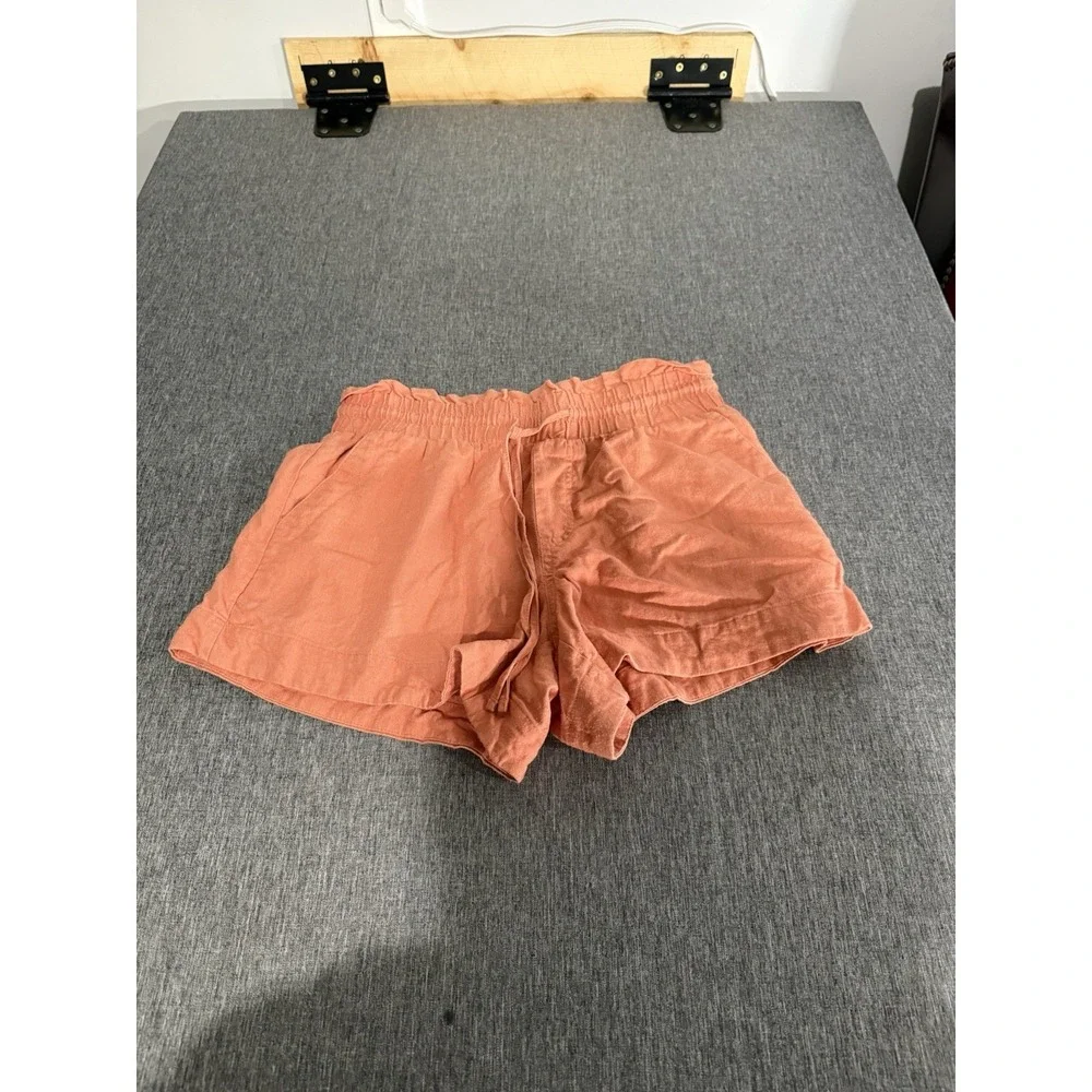 women's A New Day Orange linen blend shorts size small 3